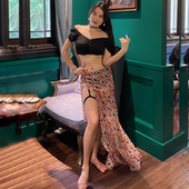 表演团服 复古长袖 悦梦风璐肚皮舞练功服秋冬新款 2022演出服女套装