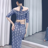 悦梦风璐肚皮舞新款 演出服班服性感气质练功服显瘦初学仙女 套装