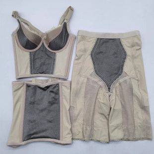 璐比银离子银纤维星光皇室三件套身材管理器长文胸腰夹束裤美容院