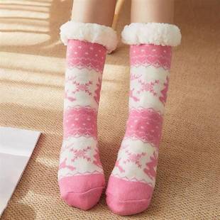 1 Pair Christmas Socks Women Winter Fluffy Slippers Socks fo