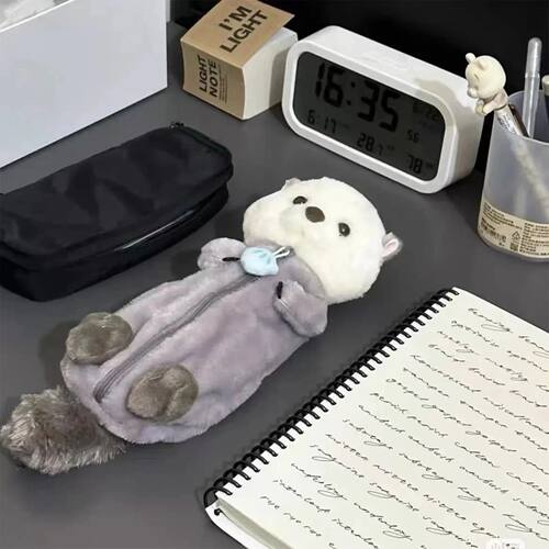 1 Pcs Creative Sea Otter Plush Pencil Case Ins High-attracti