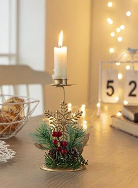 New Christmas gold iron candlestick tabletop decorations