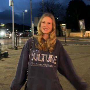 Navy blue hoodie loose fitting warm clothing letter hoodie