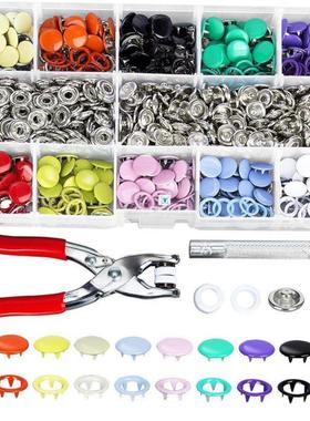 200pcs 9.5mm 10 Colors Metal Prong Snap Button Grommets Fast