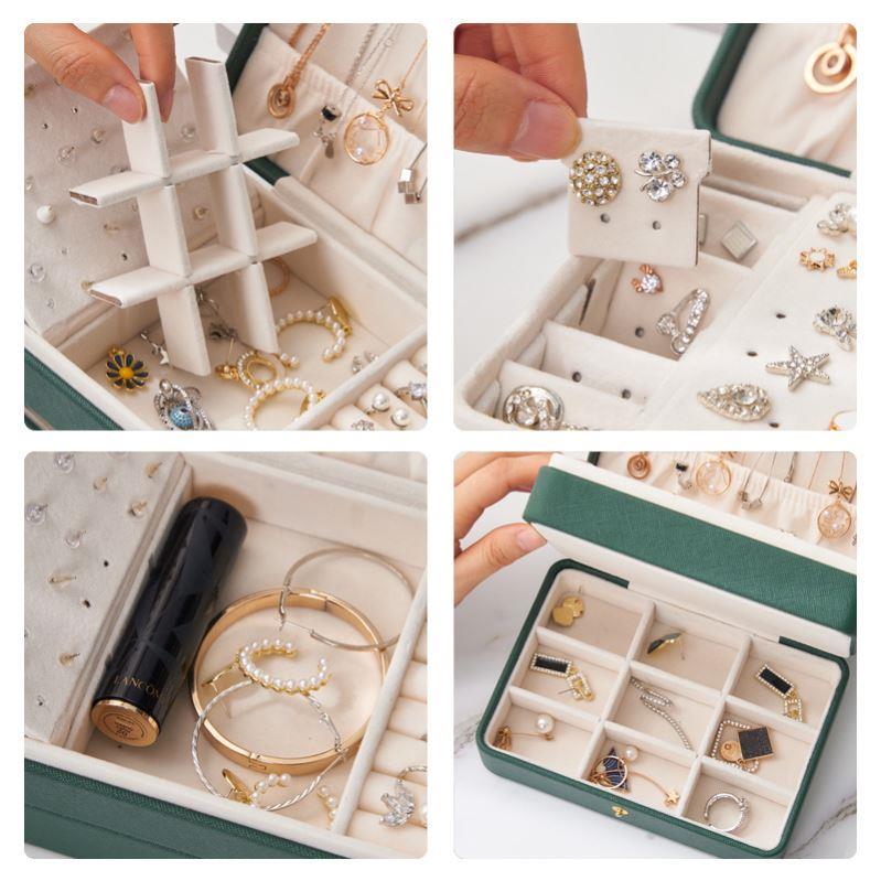 Pu creative multi-layer jewelry box Earrings Necklace storag