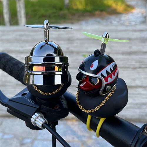 Car Ornaments Bicycle Horns Squeeze Black Duck with Straps H
