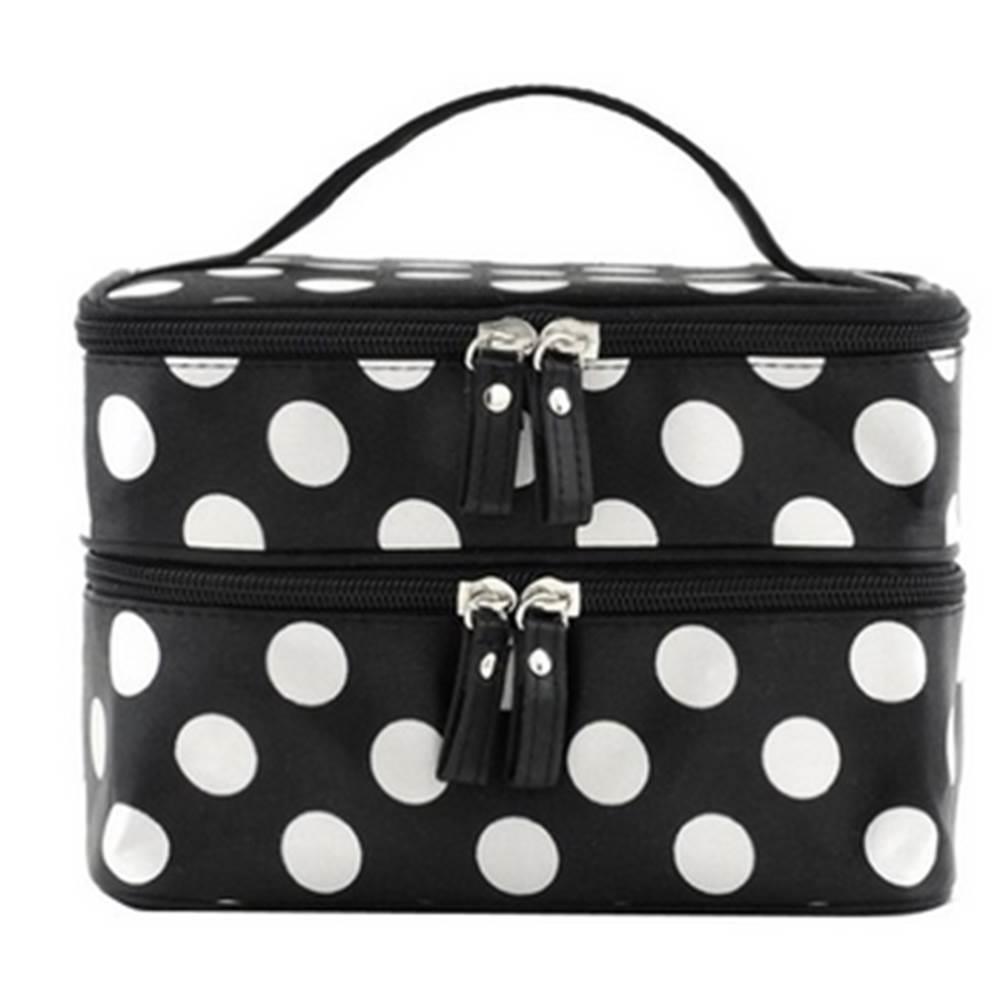 Double Zip Women Cosmetic Bag Large Capacity Makeup Bag Wate
