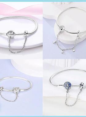 Sterling Silver Bracelet Fit Charms Butterfly Stars Moon Saf