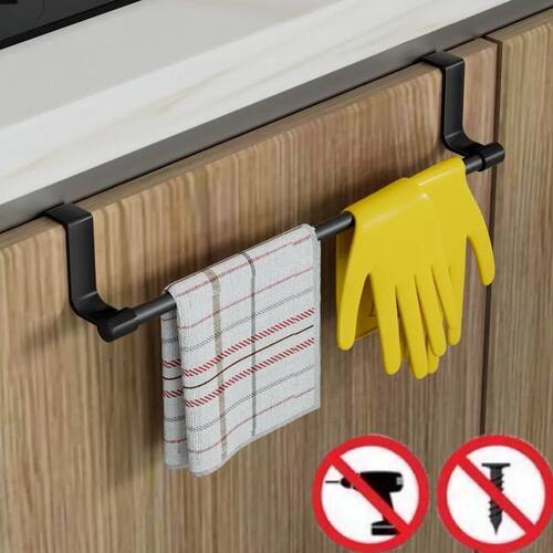 1/2pcs Wall-Mounted Kitchen Cabinet Towel Rack - Space-Savin