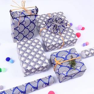 New 2025 Blue White Gift Wrapping Paper 复古青花瓷礼物包装纸