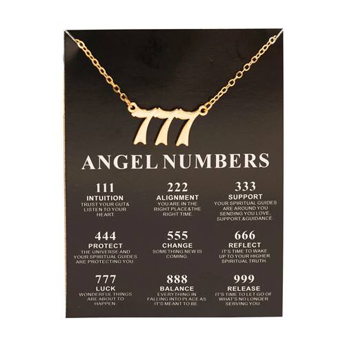 New Trendy Fashion Alloy Gold Color Lucky Angel Numbers Wish