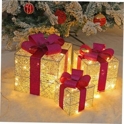 Christmas decorations large illuminated gift box圣诞发光礼盒