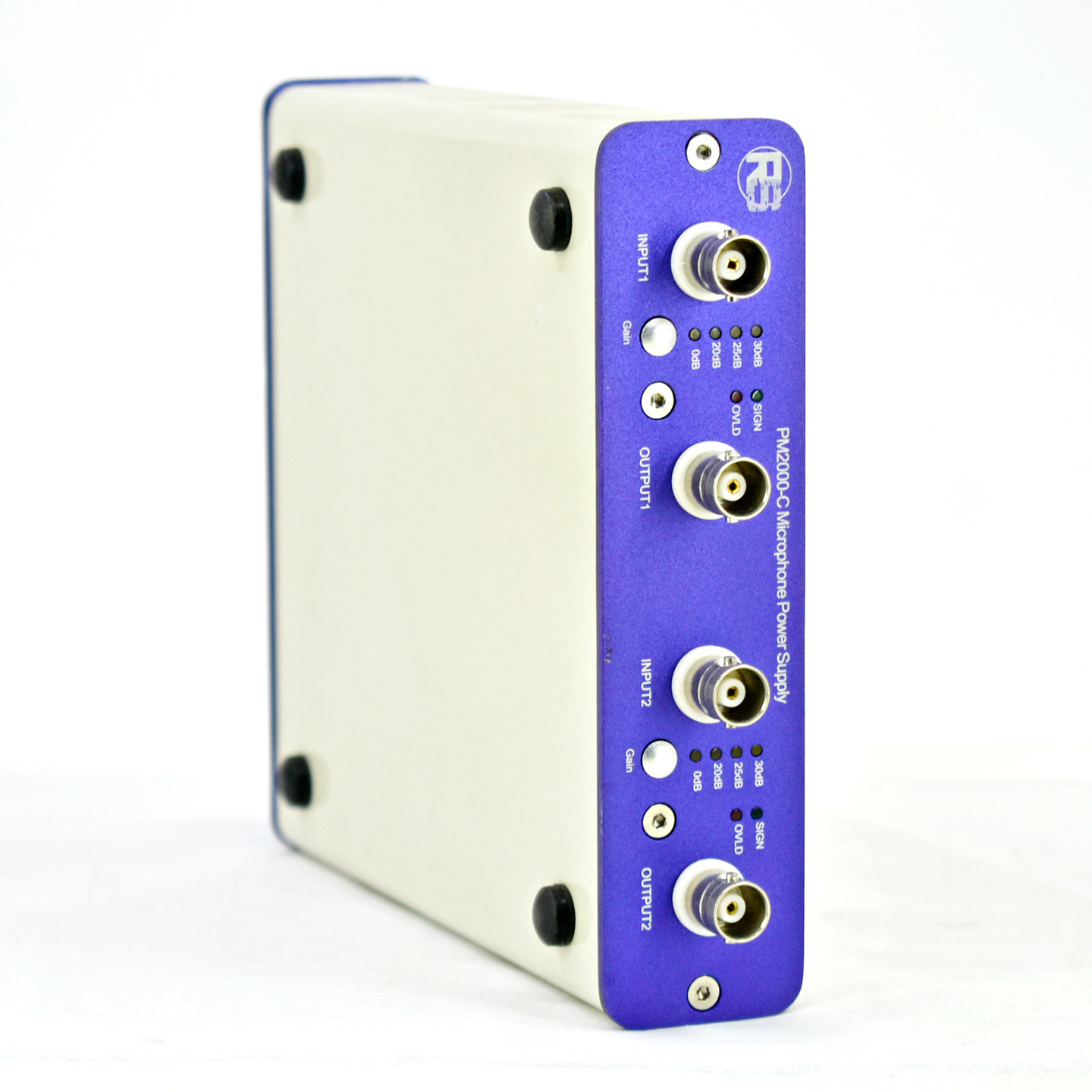 声学测试用PM2000-C双通道预极化电容式金属膜片麦克风电源适配器