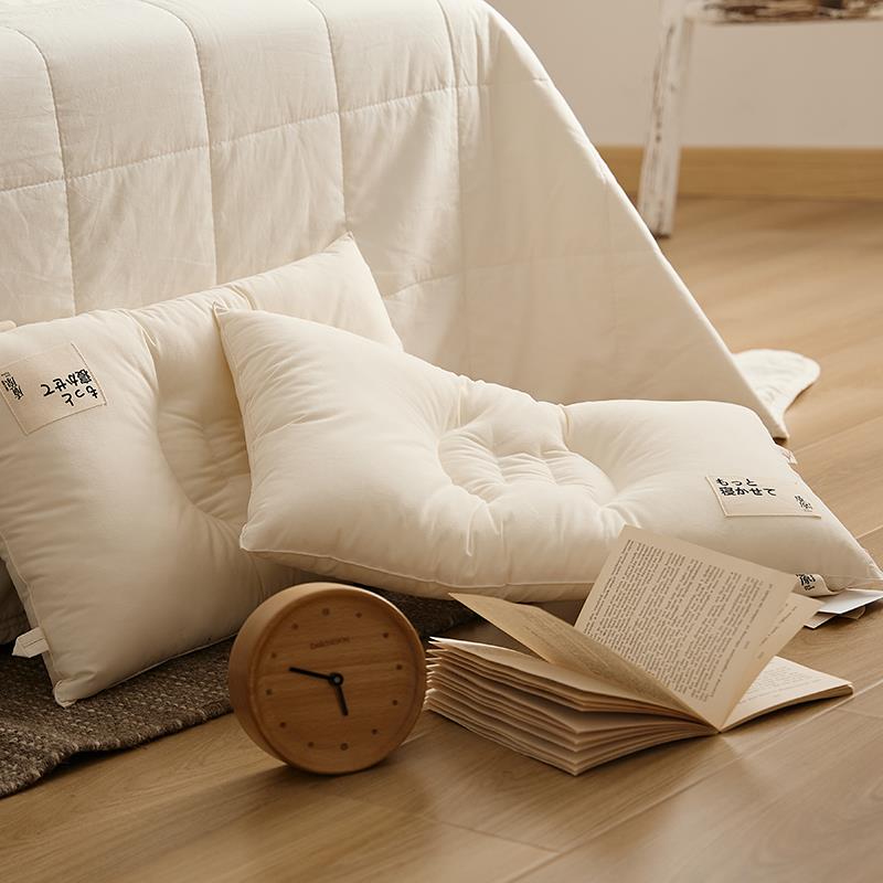 全棉A类抑菌助睡眠枕芯 儿童护颈枕头30*50 学生低枕头芯35*60cm