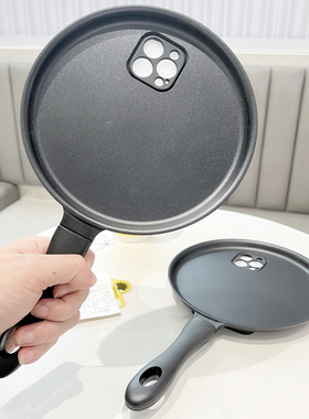 SIMFCX新款妈见打的平底锅OPPO Reno9Pro手机壳恶搞笑仿真立体煎锅适用K10/9X5G个性菜刀型保护套A57潮牌男女