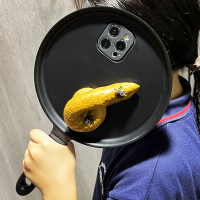 苹果粑粑平底锅手机壳