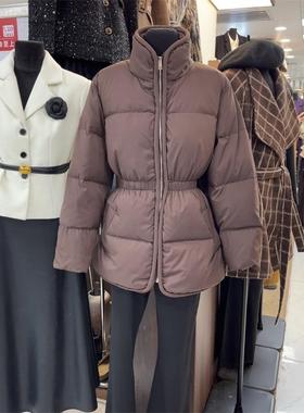 十三行现货2025秋冬韩版时尚立领收腰显瘦纯色羽绒服女K8094W444