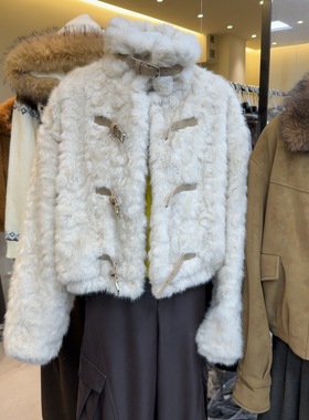 十三行现货2025冬季新款韩版时尚立领短款毛毛外套女K68607-1W312