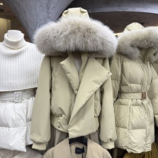韩秀拿货2025冬季新款韩版短款连帽毛领收口袖羽绒服外套w798