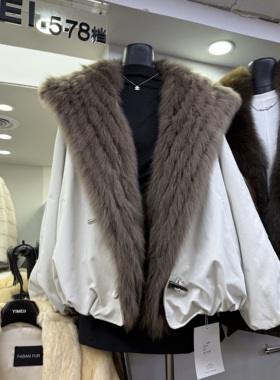 十三行拿货2025冬季新款韩版狐狸大翻领派克羽绒服外套k68869w667