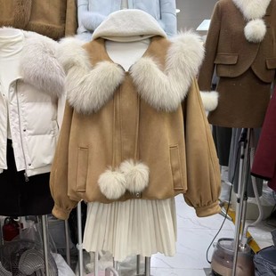 十三行现货2025冬季新款韩版甜美大毛领派克羽绒服外套k68902w578