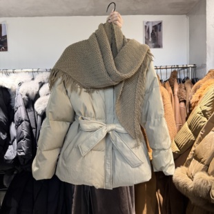 流苏披肩短款 韩版 收腰羽绒服k68791w600 新款 十三行现货2025冬季