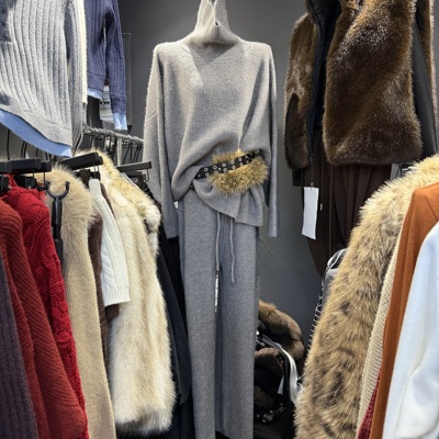 韩版慵懒风针织毛衣阔腿裤套装