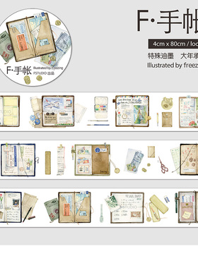 【萝卜分装】FSTUDIO家 F-手帐和纸胶带 复古TN拼贴素材