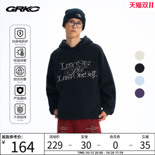 情侣外套2025春季 GRKC吉尔卡克珍珠卫衣连帽潮牌重磅帽衫 休闲新款