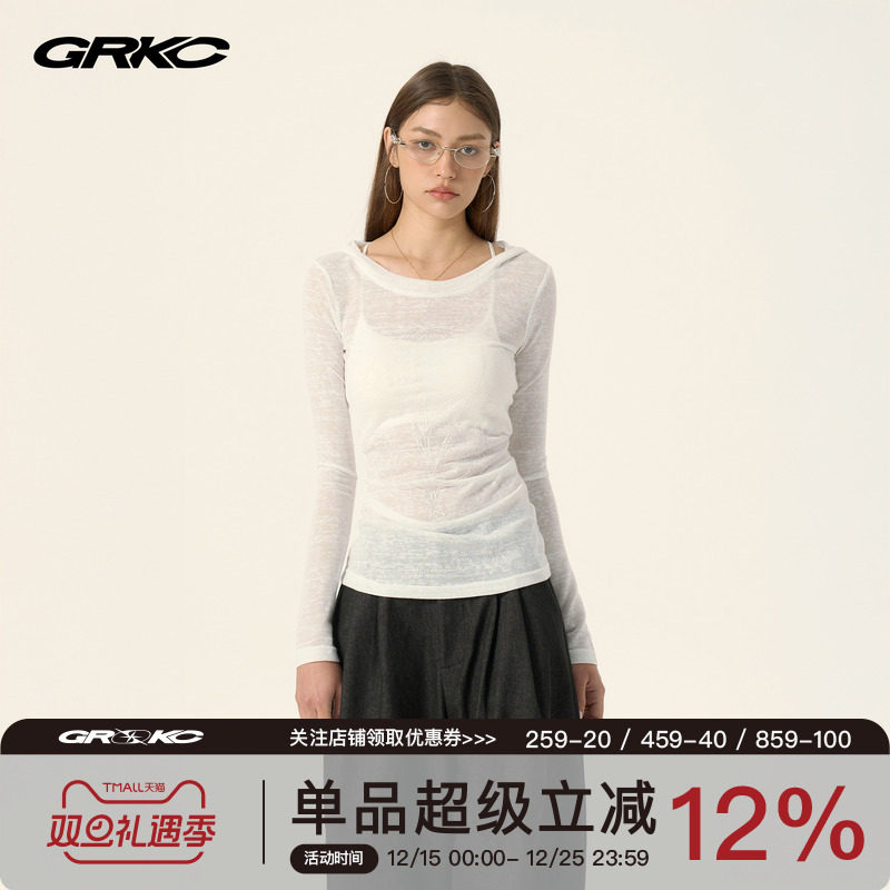 GRKC发泡印花连帽罩衫防晒透气