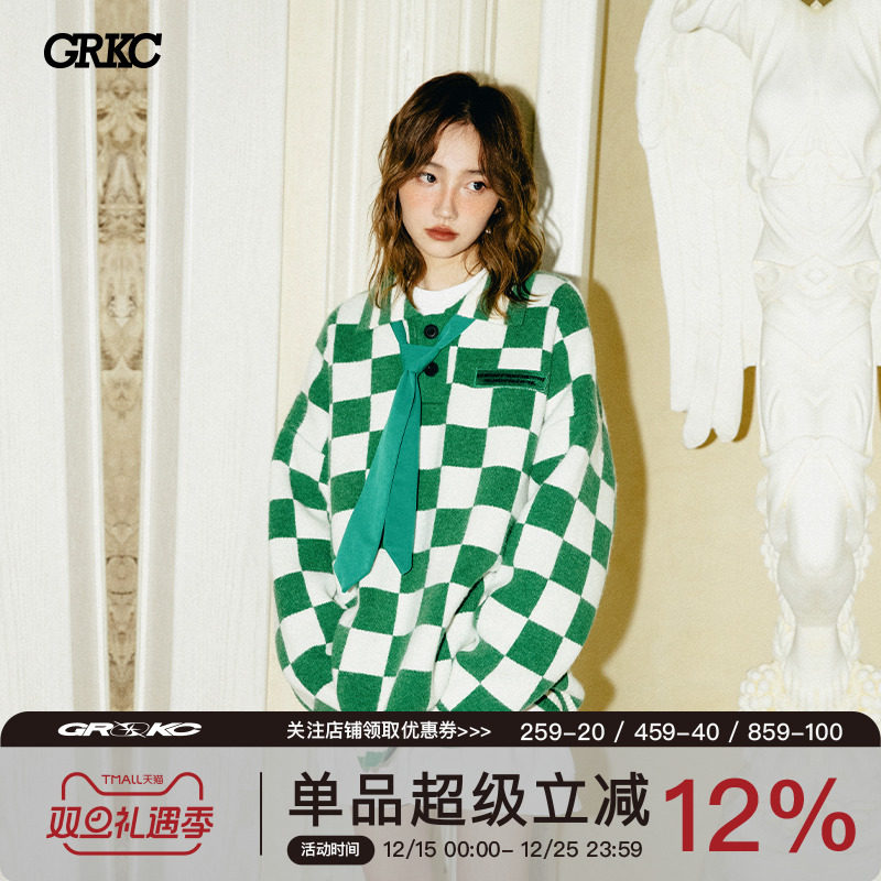 GRKC吉尔卡克棋盘格毛衣