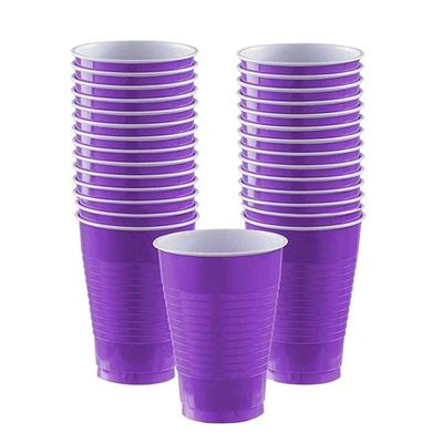 Pure Purple Party Set Disposable Cups, Plates, Paper Tablecl