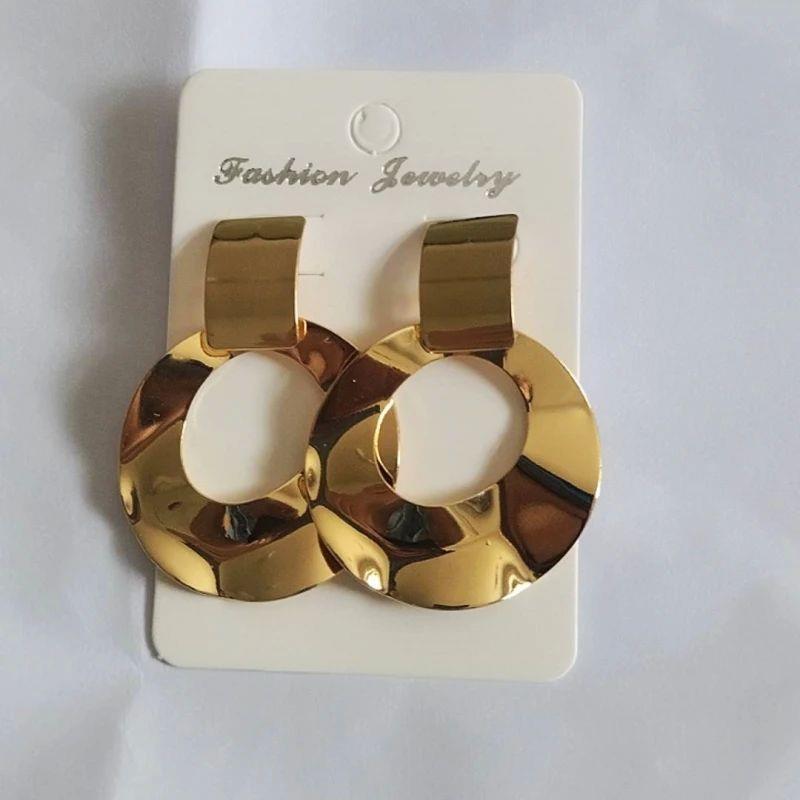 Retro Exaggerate Metal Statement Earrings for Women European