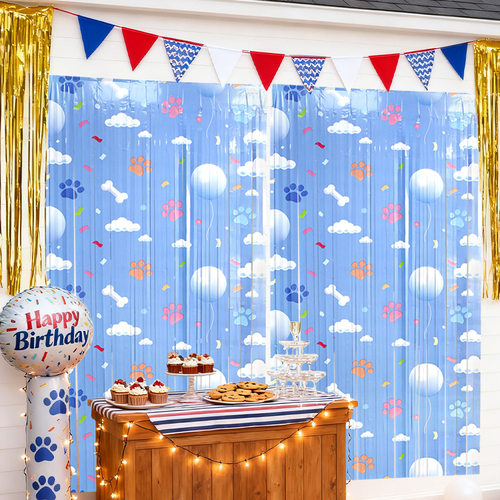 1*2m Pet Theme Decorative Rain Curtain Kids Party Background