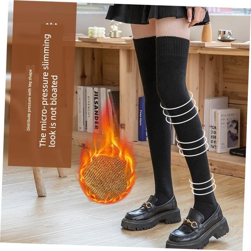 Knee length socks winter with thick warm jk stockings长袜子