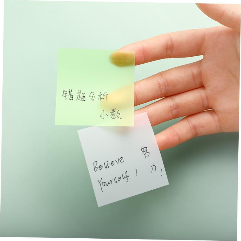 pet memo便签纸transparent sticky notes彩色半透明ins 便利貼纸