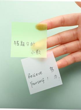 pet memo便签纸transparent sticky notes彩色半透明ins 便利貼纸