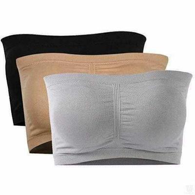 Double Layers Plus Size Strapless Bra Bandeau Tube Removable