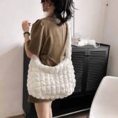 Padded Bubbles Crossbody for Quilted Pleated Bag Women Cloud