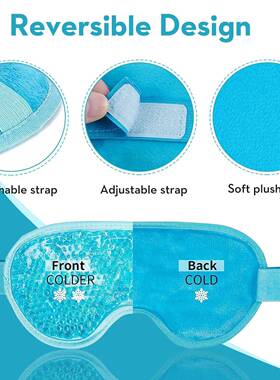 Cooling Eye Mask with Gel Bead Reusable Cold Compress Ice Pa