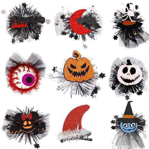 Halloween Creative Hair Clips Ghost Bat Witch Hat Hair Acces