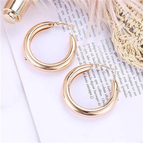 Personality 50 MM Big Gold Hoops Earrings Minimalist Thick T