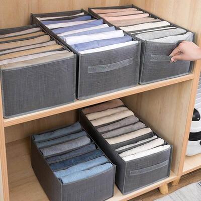 Jeans Compartment Storage Box Closet Organizer Clothes Separ