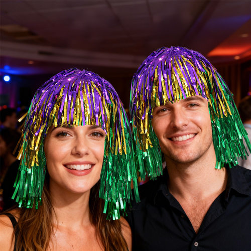 Carnival Decorations Wig Rain Silk Hat Bachelor Bar Party Dr