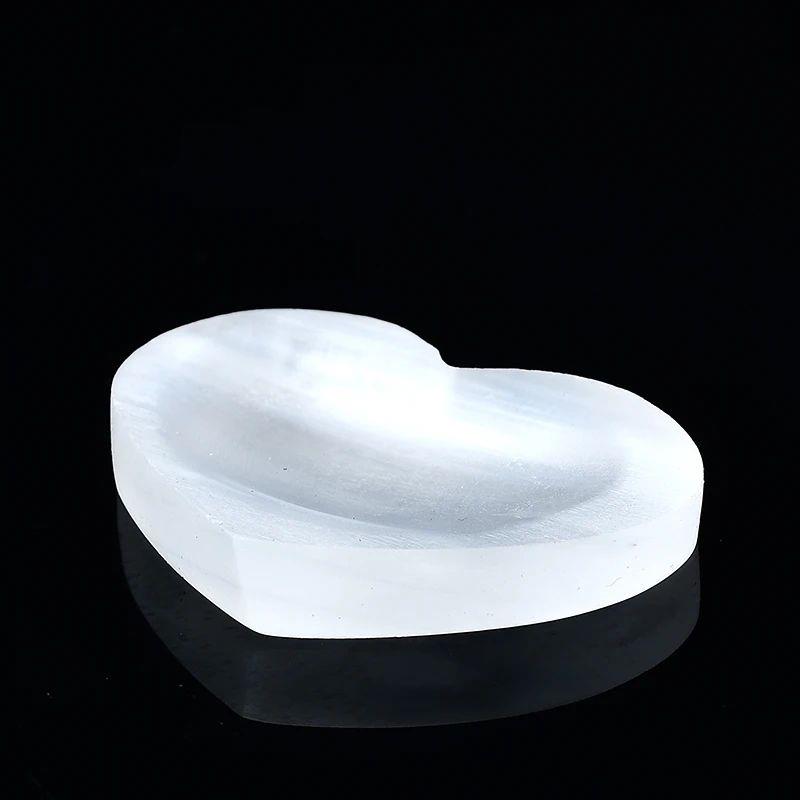 1PC 100% Natural Selenite Bowl Plate Rough Carved Quartz Cry