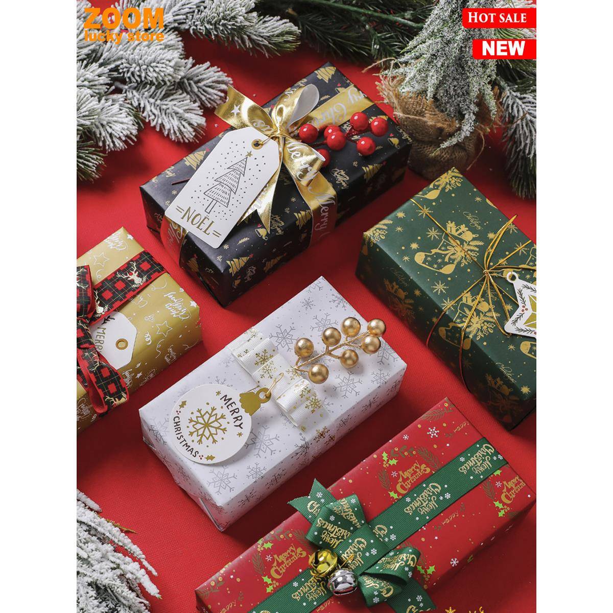 5PCS Christmas wrapping paper Gift wrapper paper decorations