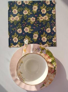 Wildflower Navy Blue Paper Napkins Decoupage花朵藏青色餐巾纸