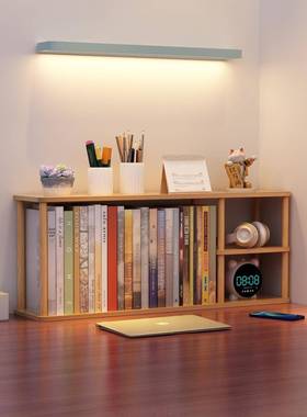 Bookshelf wooden student study multi-layer storage bookcase0