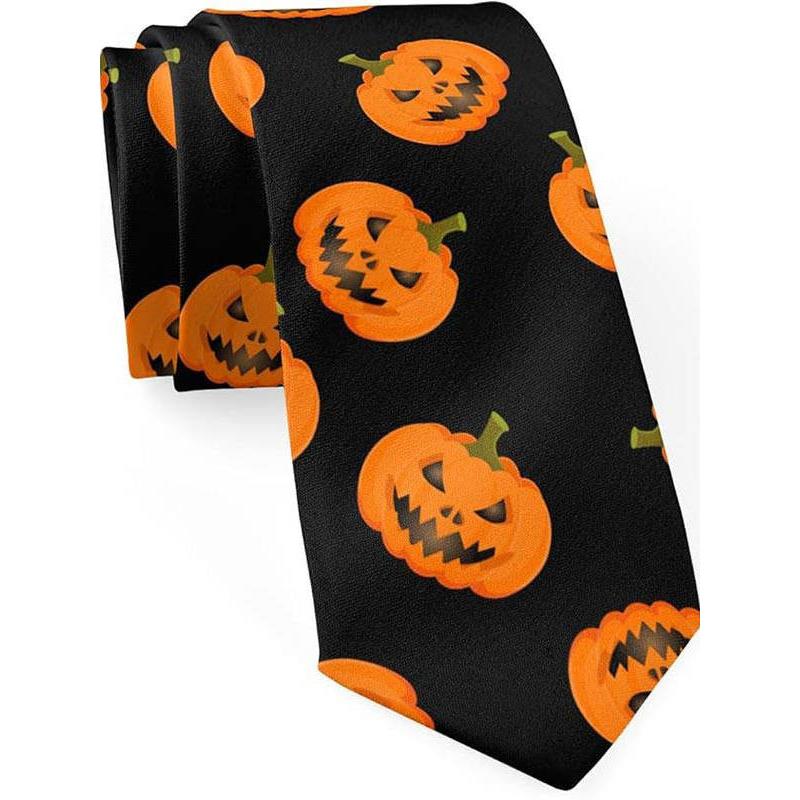 Halloween Pumpkin Black Tie Prop万圣节南瓜黑色领带道具节日品