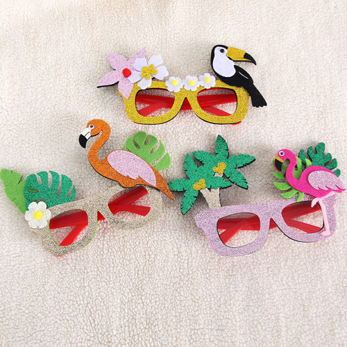 Hawaiian Party Felt Glasses Tropical Beach Carnival Ball Dec